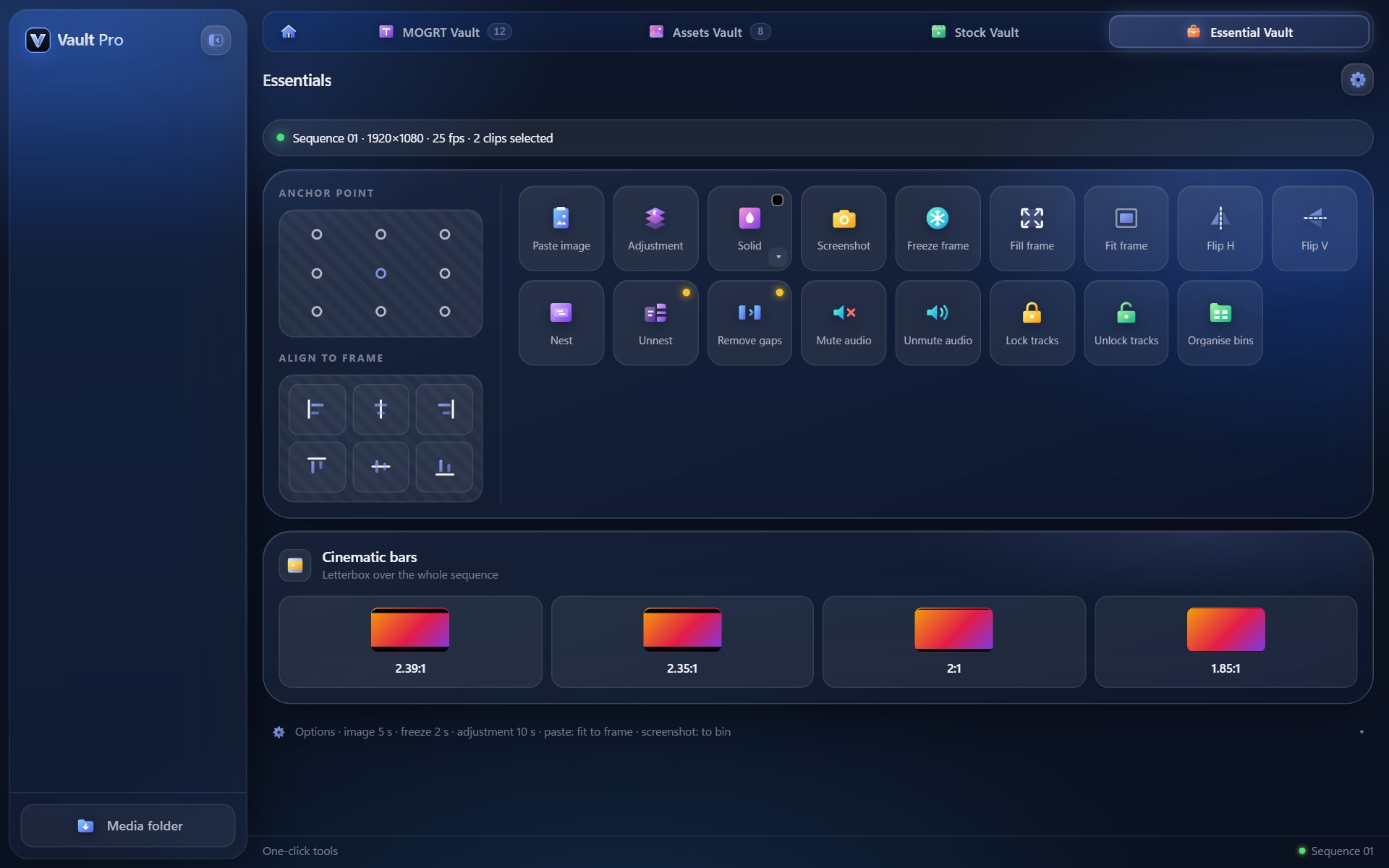 Essential Vault: 17 one-click editing tools